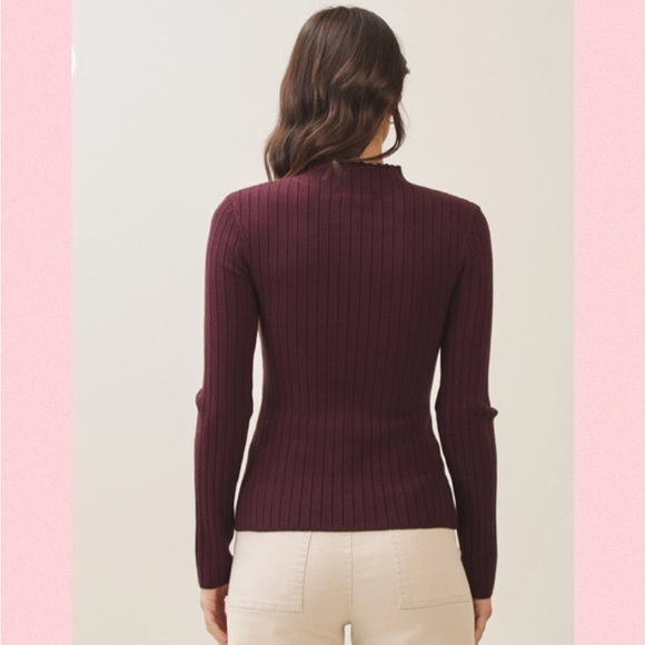 💖Black Raspberry Ribbed Knit Sweater💖 - Picture 15 of 15